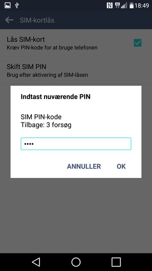 Indtast din Nuværende PIN og vælg OK