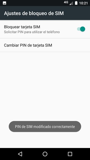 Su PIN de SIM ha sido cambiado