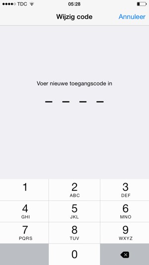 Voer uw nieuwe wachtwoordcode in