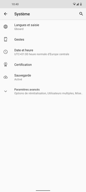 Sélectionnez Préférences avancées