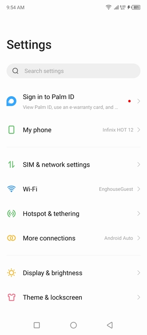Select SIM & network settings