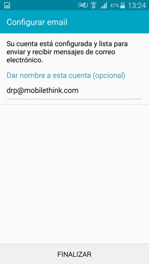 Déle a su cuenta un nombre y seleccione FINALIZAR