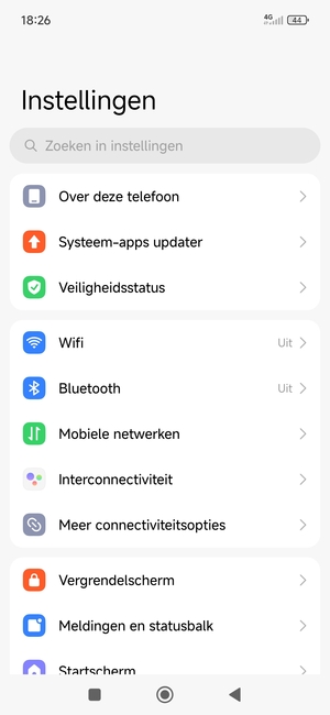 Selecteer Wifi