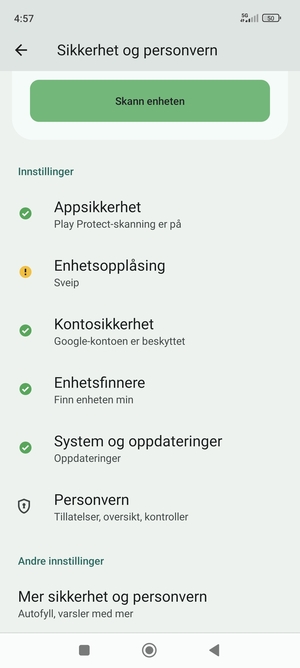 Bla til og velg System og oppdateringer