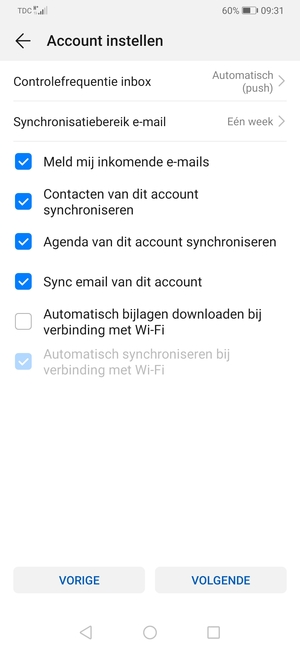 Selecteer VOLGENDE
