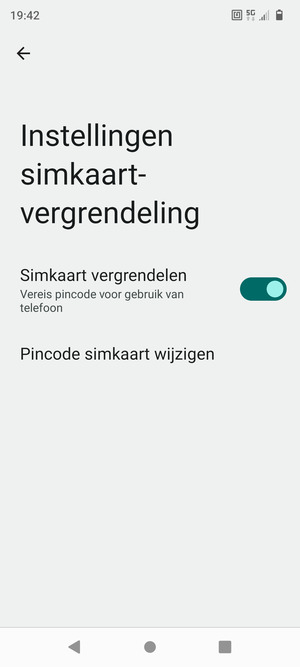Selecteer Pincode simkaart wijzigen