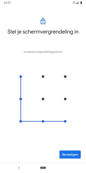 Teken het ontgrendelingspatroon nogmaals en selecteer Bevestigen