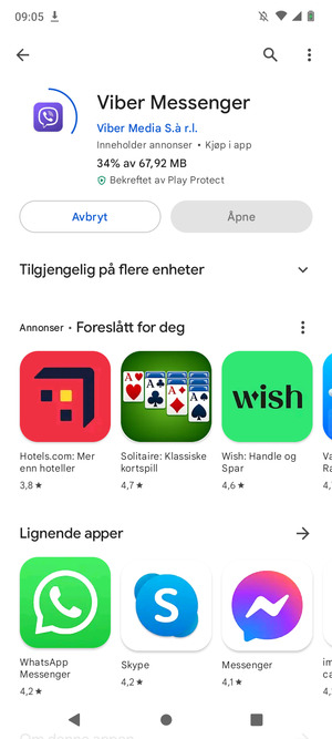 Vent til installasjonen er ferdig