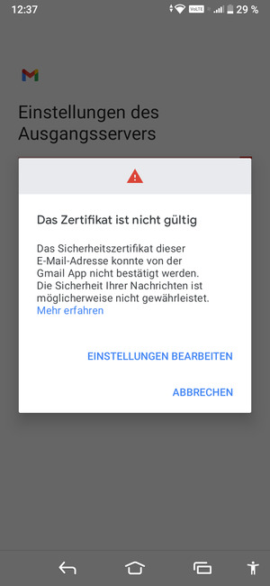Wählen Sie EINSTELLUNGEN BEARBEITEN