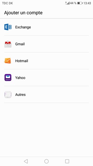 Sélectionnez Gmail ou Hotmail