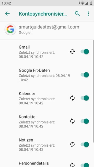 Ihre Daten werden synchronisiert