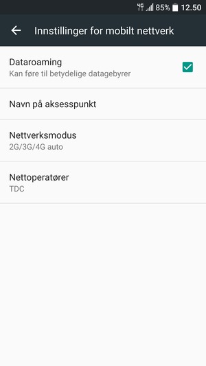 Slå Dataroaming på eller av