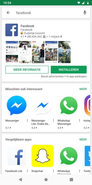 Selecteer de app