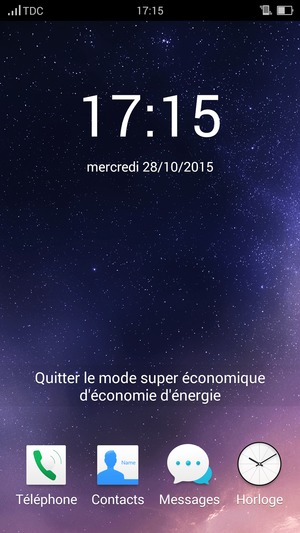Pour désactiver le Mode super économique d'économie d'énergie, sélectionnez Quitter le mode Mode super économique d'économie d'énergie