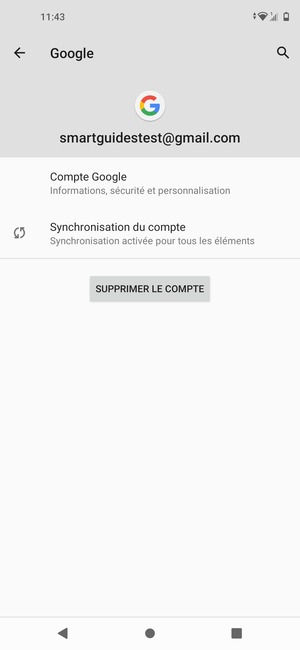 Sélectionnez Synchronisation du compte