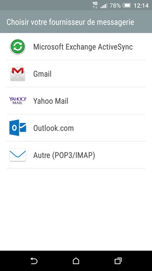 Sélectionnez Autre (POP3/IMAP)