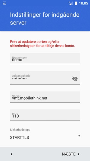 Vælg Sikkerhedstype