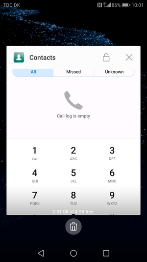 Select the Delete icon to close all running apps