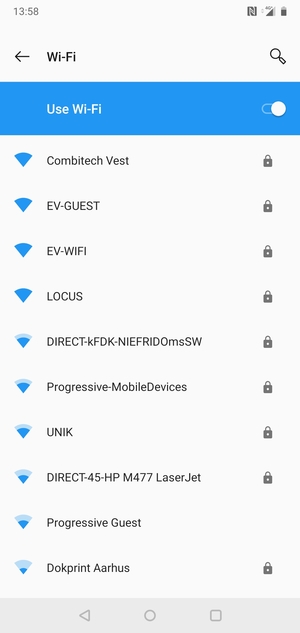 Select the wireless network you want to connect to