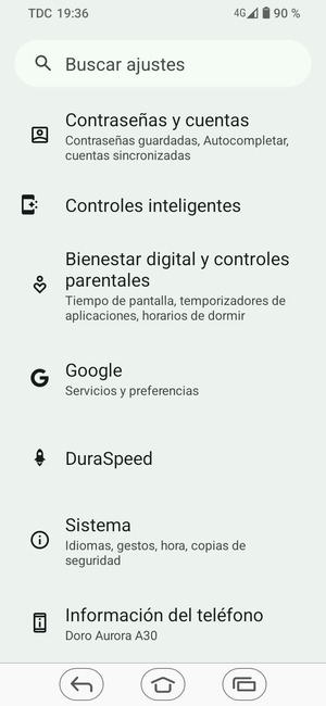 Desplácese y seleccione Sistema