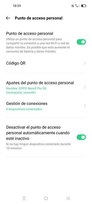 El teléfono ha sido configurado para su uso como módem