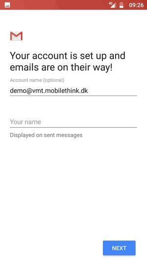 Give your account a name and enter your name. Select NEXT