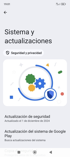 Seleccione Actualización del sistema de Google Play