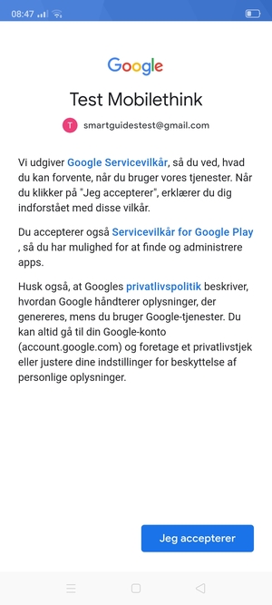 Vælg Jeg accepterer