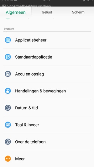Scroll naar en selecteer Over de telefoon