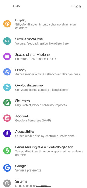 Scorri e seleziona Geolocalizzazione