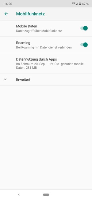 Schalten Sie Roaming an oder aus