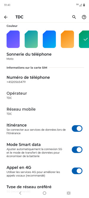 Activer ou désactiver Itinérance
