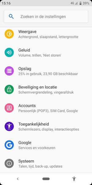 Scroll naar en selecteer Systeem