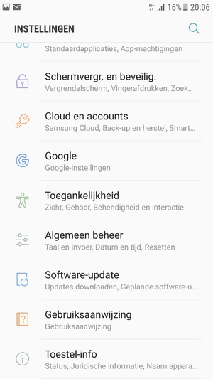 Scroll naar en selecteer Software-update