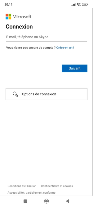 Saisissez votre adresse Hotmail et sélectionnez Suivant