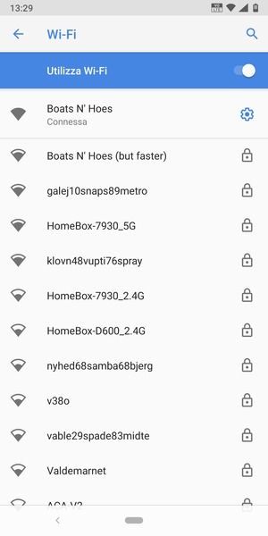 Ora sei connesso alla rete Wi-Fi