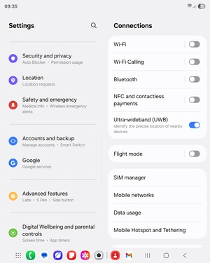 Scroll to and select Accounts and backup