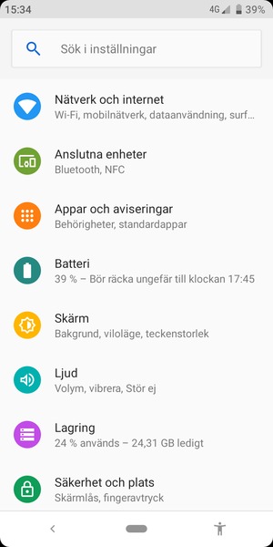 Välj Nätverk och internet