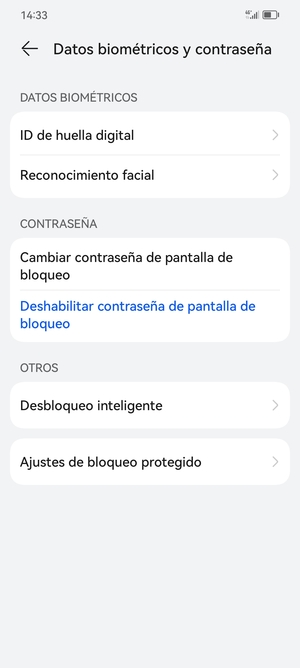 El teléfono ha sido asegurado con un bloqueo de pantalla