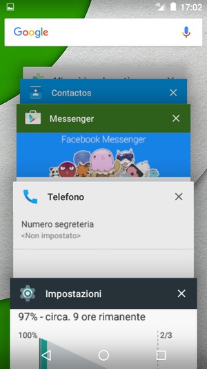 Scorri verso destra le app per chiuderle