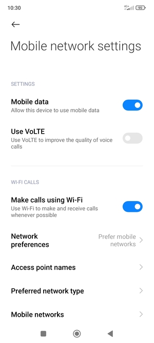 Select Access point names