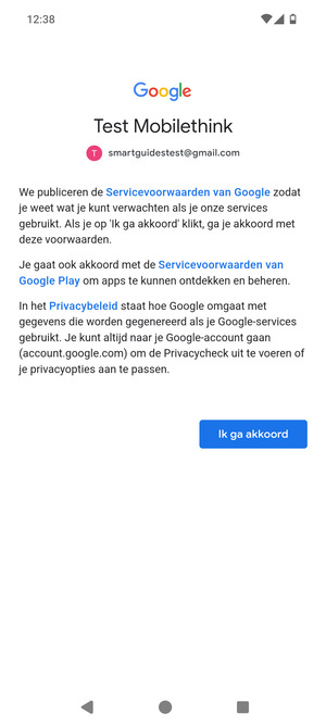 Selecteer Ik ga akkoord