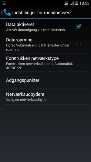 Vælg Foretrukken netværkstype