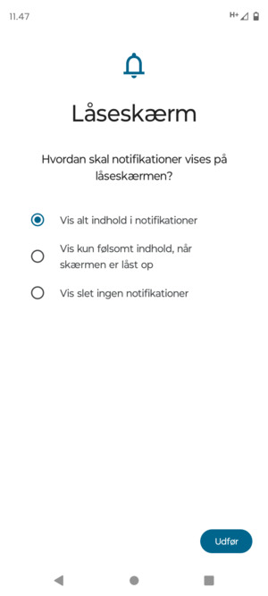 Vælg din foretrukne mulighed og vælg Udfør