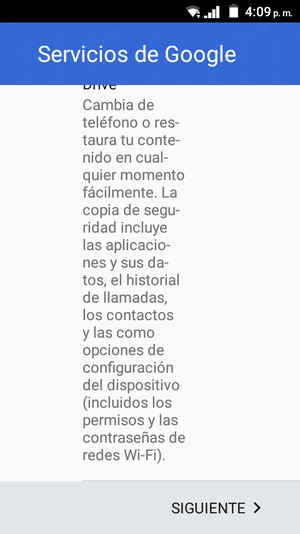 Seleccione SIGUIENTE