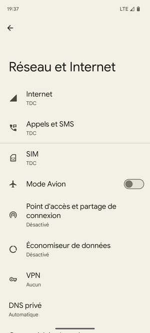 Sélectionnez SIM