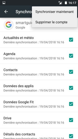 Sélectionnez Synchroniser maintenant