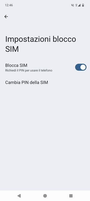 Seleziona Cambia PIN della SIM