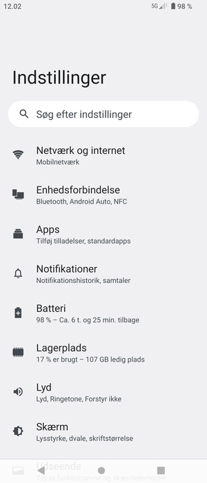 Vælg Netværk og internet