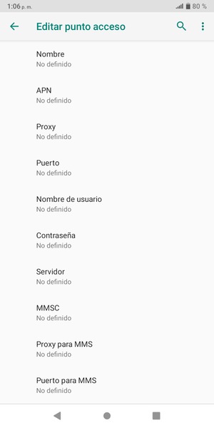 Introduzca la información de Internet